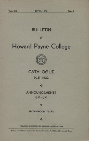 Catalogue of Howard Payne College, 1931-1932
