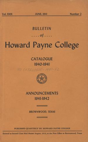 Catalogue of Howard Payne College, 1940-1941