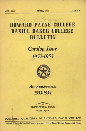 Catalogue of Howard Payne College, 1952-1953