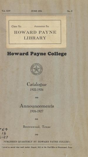 Catalogue of Howard Payne College, 1925-1926