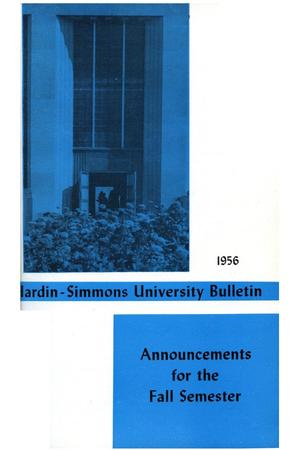 Primary view of Catalog of Hardin-Simmons University, 1956-1957