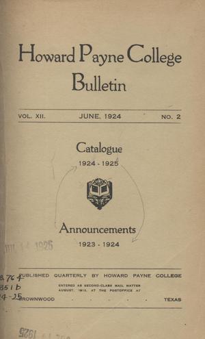 Primary view of object titled 'Catalogue of Howard Payne College, 1923-1924'.