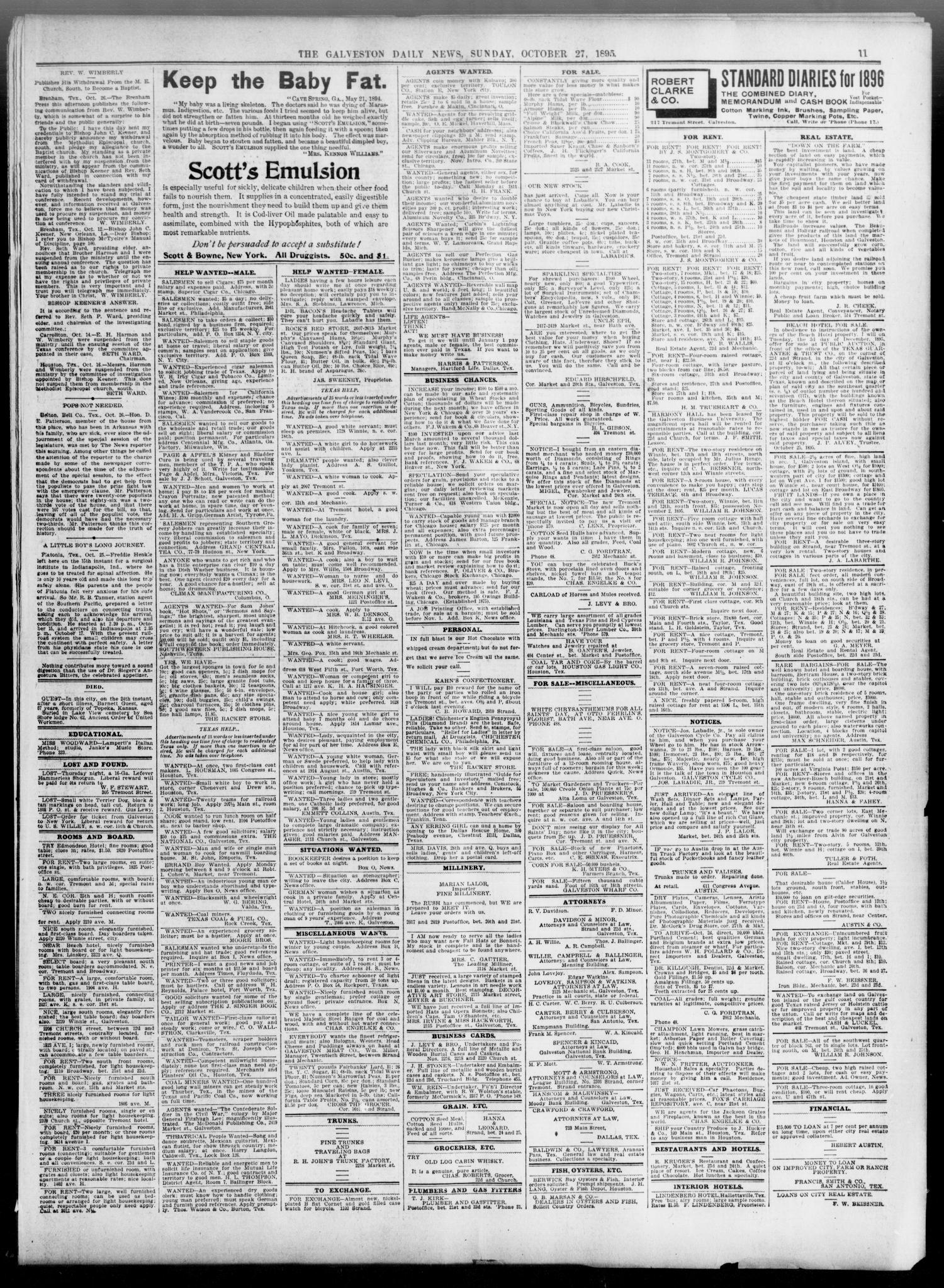 The Galveston Daily News. (Galveston, Tex.), Vol. 54, No. 217, Ed. 1 Sunday, October 27, 1895
                                                
                                                    [Sequence #]: 11 of 20
                                                