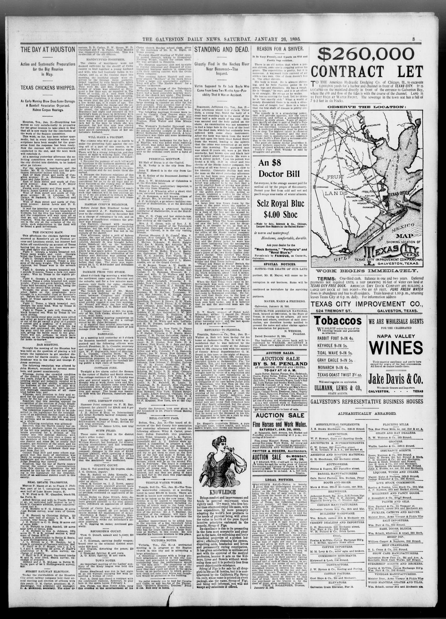 The Galveston Daily News. (Galveston, Tex.), Vol. 53, No. 309, Ed. 1 Saturday, January 26, 1895
                                                
                                                    [Sequence #]: 3 of 8
                                                