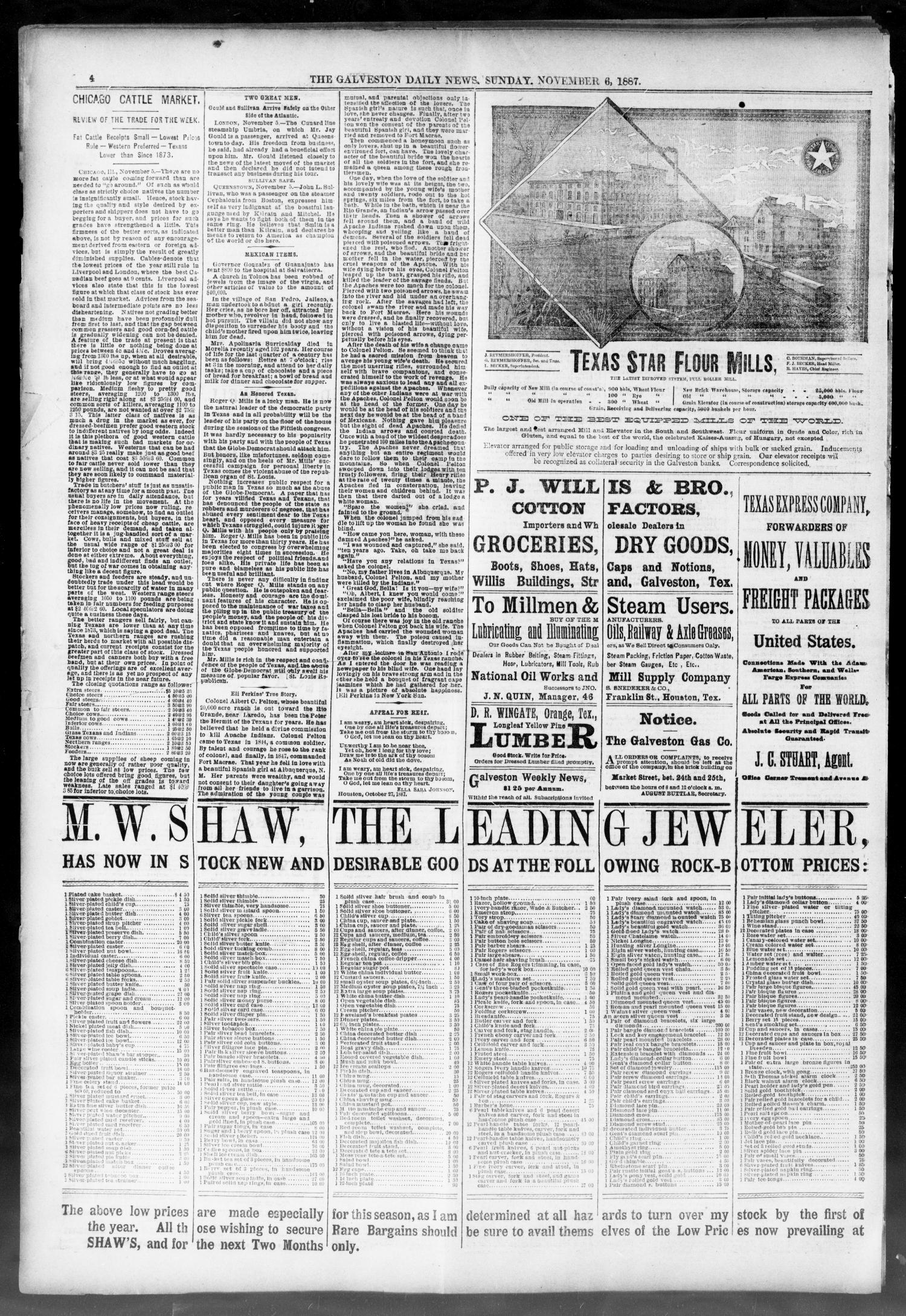 The Galveston Daily News. (Galveston, Tex.), Vol. 46, No. 194, Ed. 1 Sunday, November 6, 1887
                                                
                                                    [Sequence #]: 4 of 12
                                                