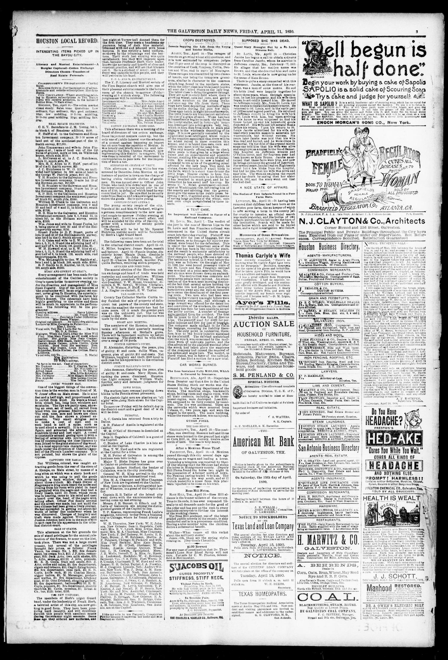 The Galveston Daily News. (Galveston, Tex.), Vol. 48, No. 349, Ed. 1 Friday, April 11, 1890
                                                
                                                    [Sequence #]: 3 of 8
                                                