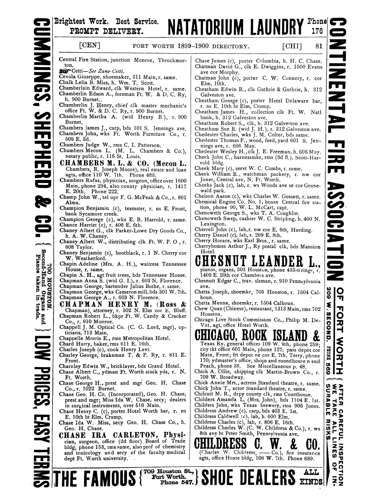Morrison & Fourmy's General Directory of the City of Fort Worth 1899-1900.
                                                
                                                    81
                                                