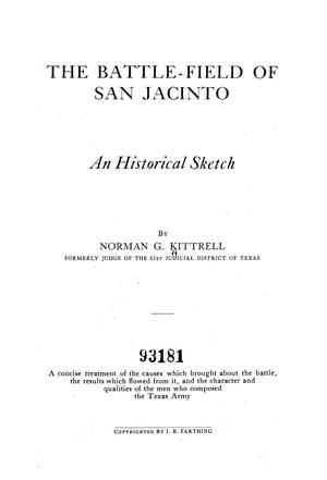 The Battle-Field of San Jacinto: An Historical Sketch