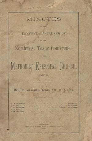 Primary view of object titled 'Minutes of the Twentieth Annual Session of the Northwest Texas Conference of the Methodist Episcopal Church, South.'.