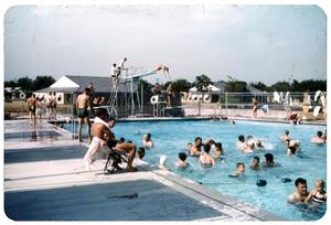 Primary view of object titled 'Campers at a Swimming Pool'.