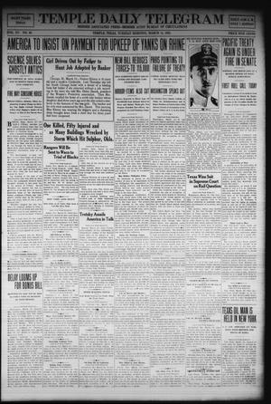 Temple Daily Telegram (Temple, Tex.), Vol. 15, No. 99, Ed. 1 Tuesday, March 14, 1922