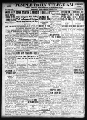 Temple Daily Telegram (Temple, Tex.), Vol. 12, No. 74, Ed. 1 Saturday, February 1, 1919