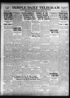 Temple Daily Telegram (Temple, Tex.), Vol. 13, No. 85, Ed. 1 Thursday, February 12, 1920