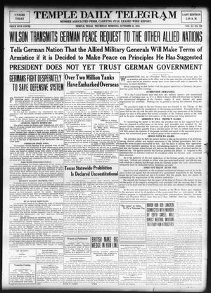 Temple Daily Telegram (Temple, Tex.), Vol. 11, No. 339, Ed. 1 Thursday, October 24, 1918