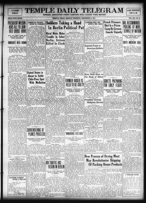 Primary view of Temple Daily Telegram (Temple, Tex.), Vol. 12, No. 21, Ed. 1 Monday, December 9, 1918