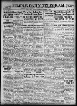 Temple Daily Telegram (Temple, Tex.), Vol. 12, No. 296, Ed. 1 Thursday, September 11, 1919