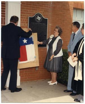 Primary view of object titled '[Dedication of a historical marker]'.