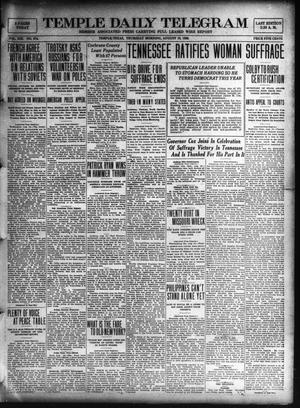 Temple Daily Telegram (Temple, Tex.), Vol. 13, No. 274, Ed. 1 Thursday, August 19, 1920