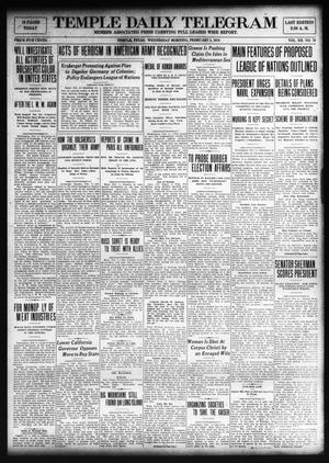 Temple Daily Telegram (Temple, Tex.), Vol. 12, No. 78, Ed. 1 Wednesday, February 5, 1919