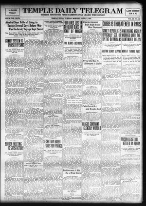 Temple Daily Telegram (Temple, Tex.), Vol. 12, No. 140, Ed. 1 Tuesday, April 8, 1919