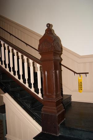Primary view of object titled '[Photograph of a Wooden Banister]'.