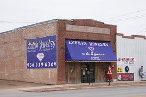 Primary view of object titled '[Exterior of Lufkin Jewelry Store]'.