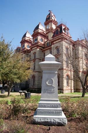 Primary view of object titled '[Confederate Monument by Courthouse]'.