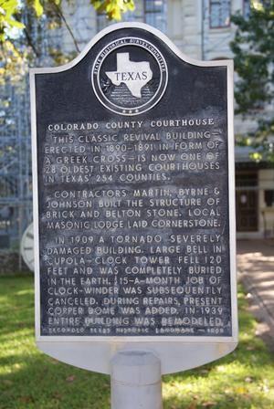 [Colorado County Courthouse Plaque]