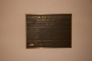 [Plaque for the Atascosa County Courthouse Restoration Project]