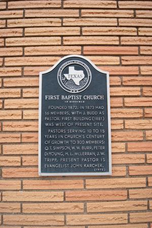 [First Baptist Church Plaque]