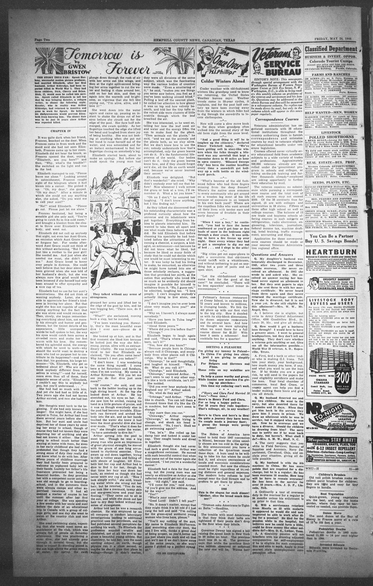 The Hemphill County News (Canadian, Tex), Vol. 8, No. 37, Ed. 1, Friday, May 24, 1946
                                                
                                                    2
                                                