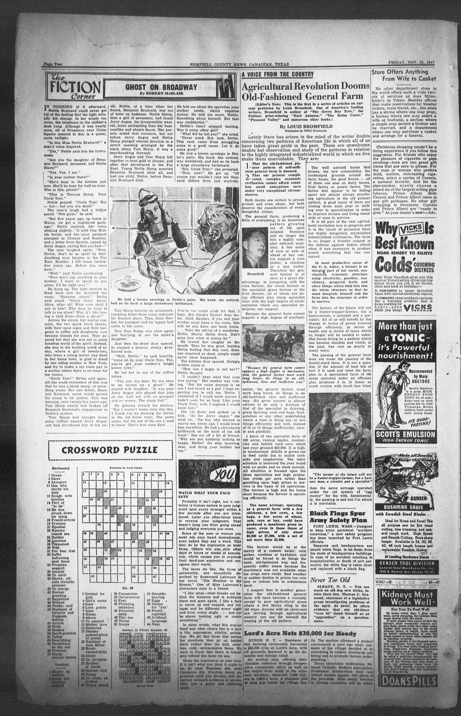 The Hemphill County News (Canadian, Tex), Vol. 10, No. 11, Ed. 1, Friday, November 21, 1947
                                                
                                                    2
                                                