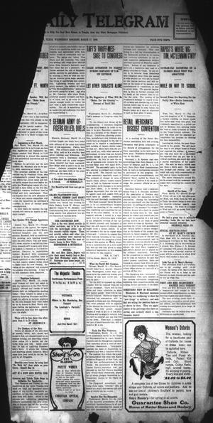 Temple Daily Telegram (Temple, Tex.), Vol. 2, No. 102, Ed. 1 Wednesday, March 17, 1909