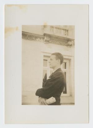 Primary view of object titled '[Man Standing in Front of Window]'.
