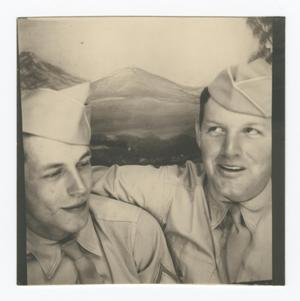 Primary view of object titled '[George Hatt and Ray Collier in a Photo Booth]'.