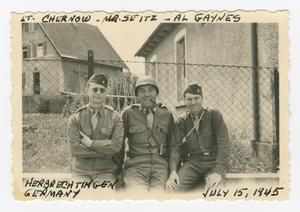 Primary view of object titled '[Three Soldiers in Herbrechtingen]'.