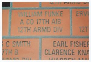 Primary view of object titled '[Brick for William Funke]'.