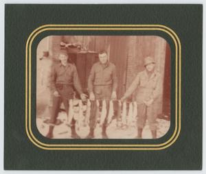 Primary view of object titled '[Soldiers Holding Line of Fish]'.