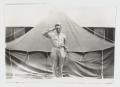 Primary view of [Robert Quail Saluting in Front of a Tent]