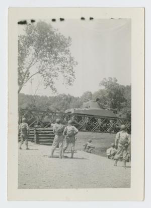 Primary view of object titled '[Soldiers Watching a Tank]'.