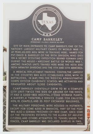 [Historic Marker at Camp Barkeley]