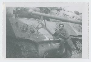 Primary view of object titled '[Soldier Leaning Against Tank]'.