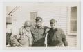 Photograph: [Three Soldiers by Barracks]