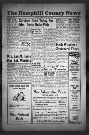 The Hemphill County News (Canadian, Tex), Vol. 14, No. 22, Ed. 1, Tuesday, February 5, 1952