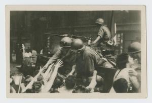 Primary view of object titled '[Civilians Reaching to Soldiers]'.