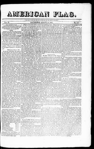 American Flag. (Matamoros, Tamaulipas, Mexico), Vol. 2, No. 123, Ed. 1 Wednesday, August 11, 1847