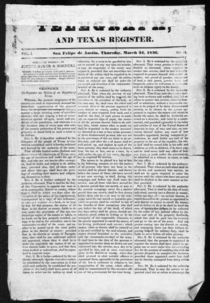 Page 4: Telegraph and Texas Register (San Felipe de Austin [i.e. San Felipe], Tex.), Vol. 1, No. 21, Ed. 1, Thursday, March 24, 1836