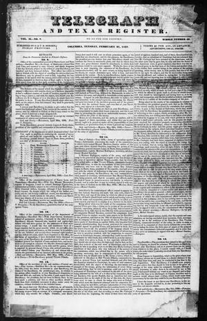 Telegraph and Texas Register (Columbia, Tex.), Vol. 2, No. 7, Ed. 1, Tuesday, February 21, 1837
