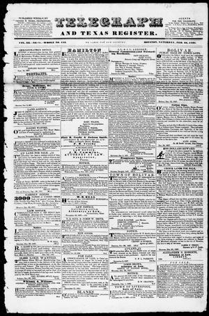 Telegraph and Texas Register (Houston, Tex.), Vol. 3, No. 11, Ed. 1, Saturday, February 24, 1838