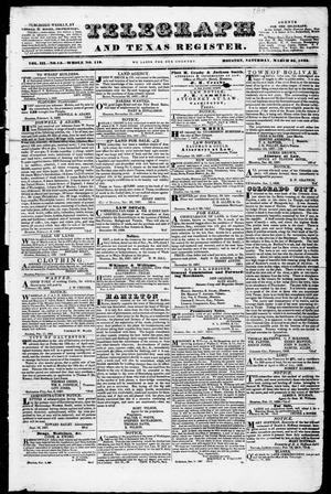 Telegraph and Texas Register (Houston, Tex.), Vol. 3, No. 15, Ed. 1, Saturday, March 24, 1838